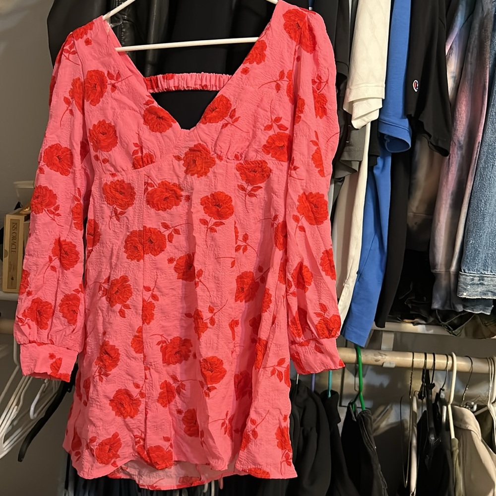 Crystal Doll puff sleeve dress small NWT